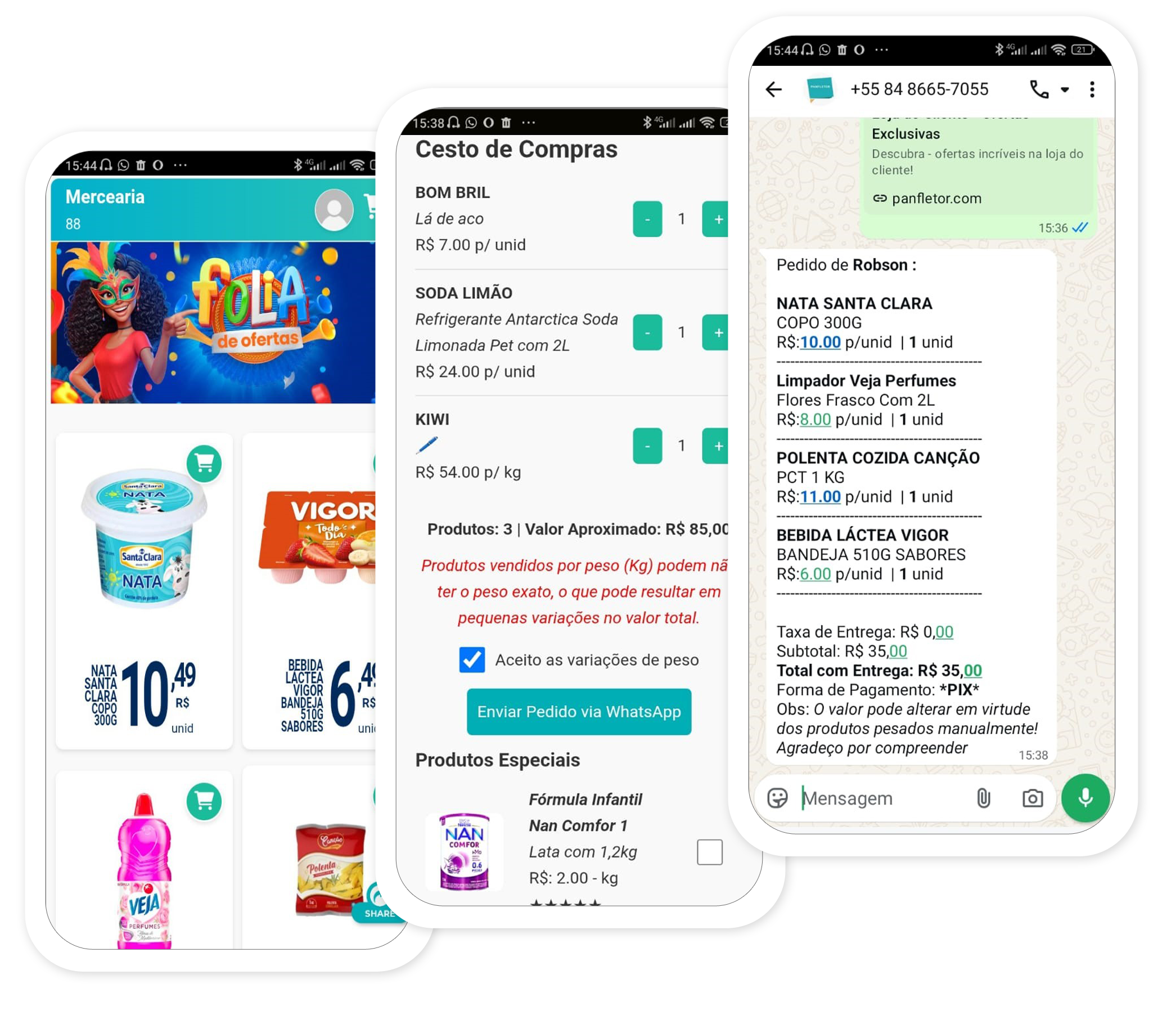 Exemplo de catálogo no Panfletor